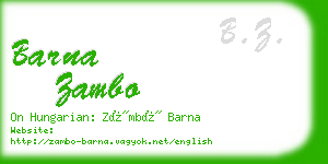 barna zambo business card